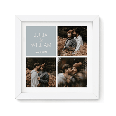 10 x 10" - 3 Photos, White Wood