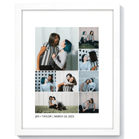 11x14" - 8 Photos, Wood Frame