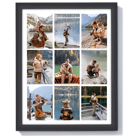 11x14" - 9 Photos, Wood Frame
